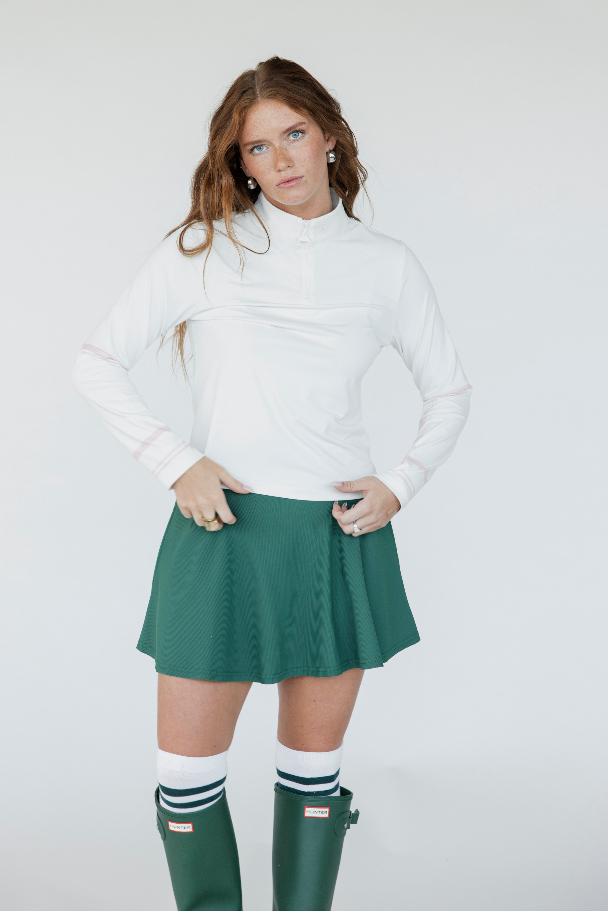 Micky Quarter Zip - White