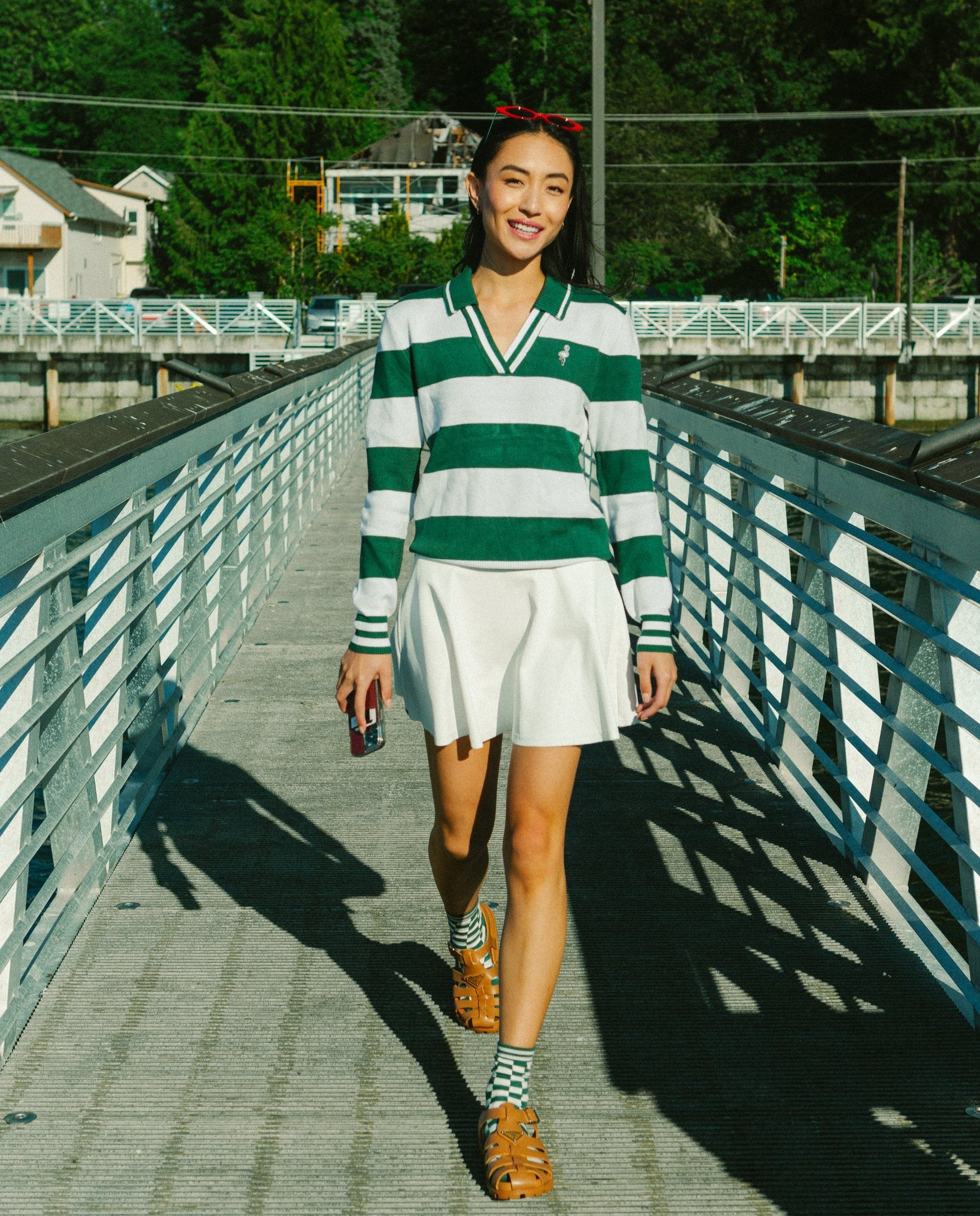 Iris Sweater - Green Stripes