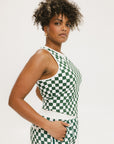 Lillee Tank - Green Checkered