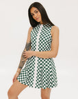 Erin Dress - Green/White Checkered