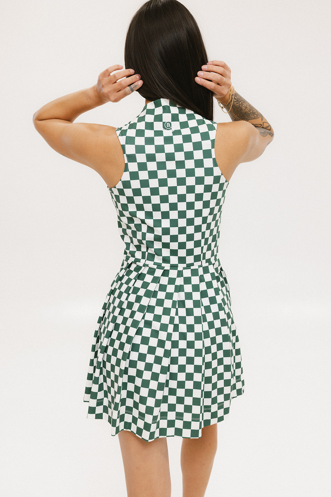 Erin Dress - Green/White Checkered