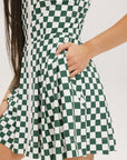 Erin Dress - Green/White Checkered