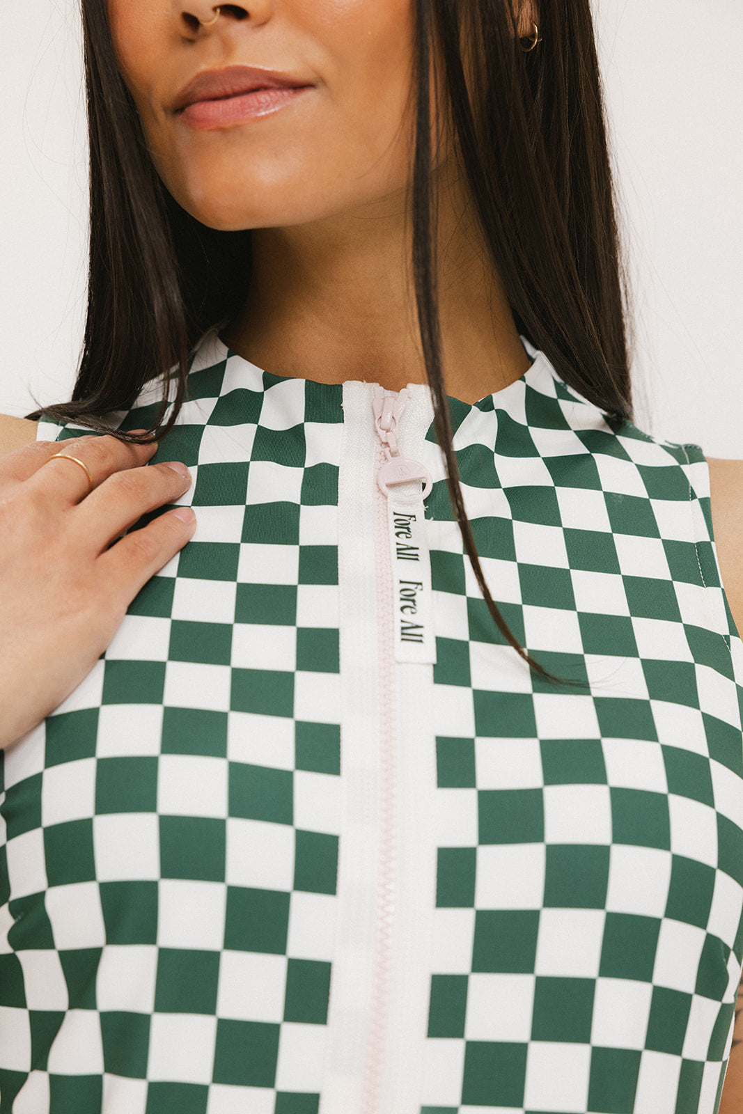 Erin Dress - Green/White Checkered