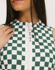 Erin Dress - Green/White Checkered