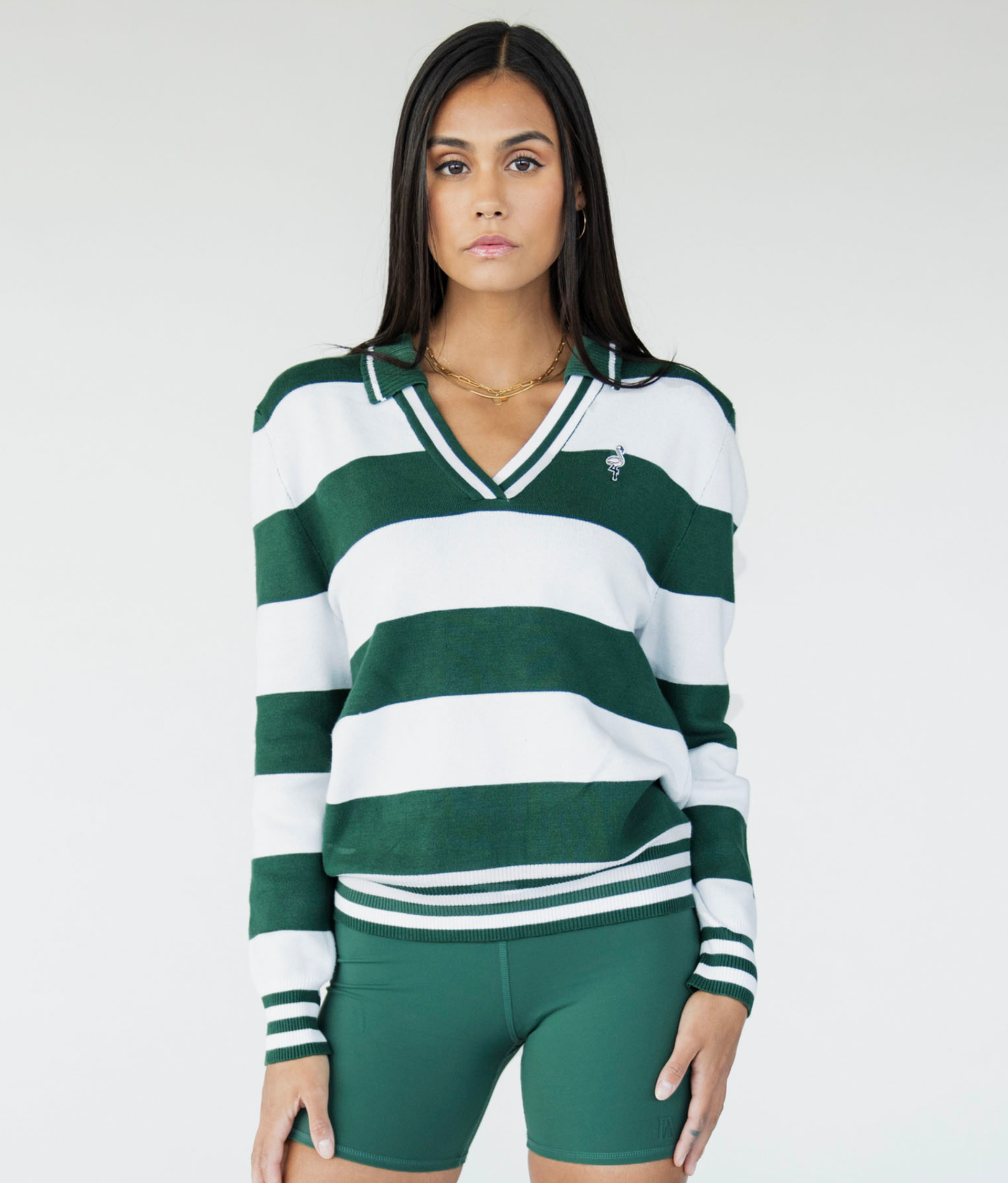 Iris Sweater - Green Stripes