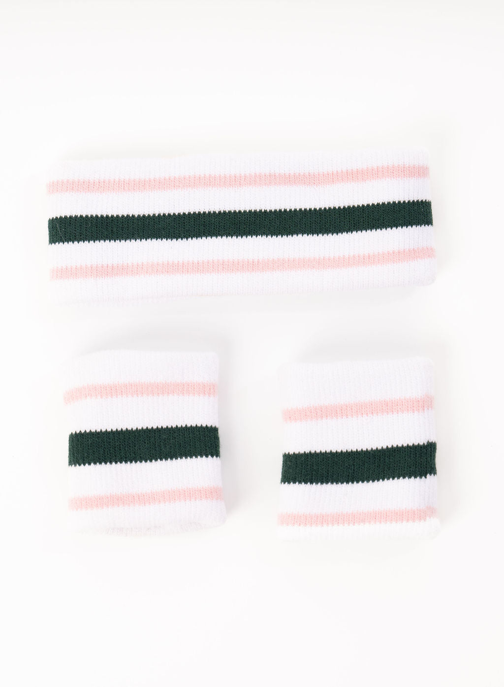 A pack of &quot;Birdie Bands&quot; from Fore All&#39;s collection, designed for active women. The set includes a matching headband and two wristbands in Fore All&#39;s signature colors. Perfect for golf, tennis, or workouts, the headband keeps hair in place while the wristbands add style and keep sweat in check.