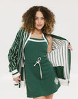 Dot Cardigan -  Pinstripe Green