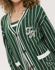 Dot Cardigan -  Pinstripe Green