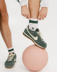 Retro Ankle Sock - Pink/Green