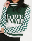 Fore Sleeveless Sweater - Green/White