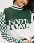 Fore Sleeveless Sweater - Green/White