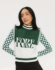 Fore Sleeveless Sweater - Green/White