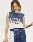 Fore Sleeveless Sweater - Indigo/White