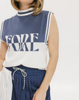 Fore Sleeveless Sweater - Indigo/White