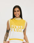 Fore Sleeveless Sweater - Mustard/White