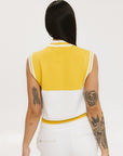 Fore Sleeveless Sweater - Mustard/White