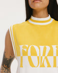 Fore Sleeveless Sweater - Mustard/White