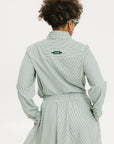 Victoria Button Up - Green Stripe