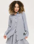 Victoria Button Up - Indigo Stripe