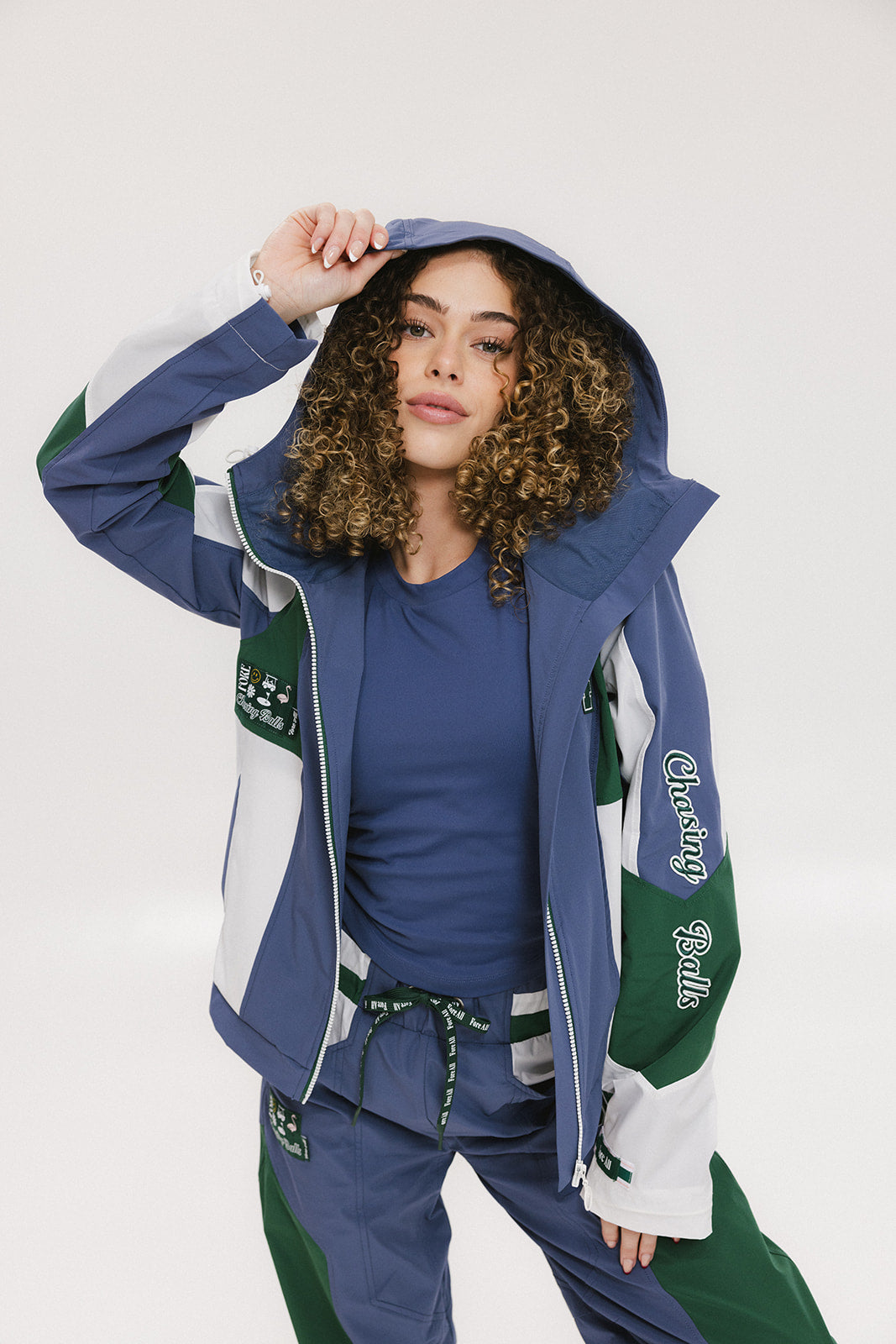 Caitlin Warm-Up Jacket - Indigo/Green