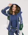 Caitlin Warm-Up Jacket - Indigo/Green