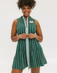 Erin Dress - Pinstripe Green