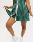 Erin Dress - Pinstripe Green