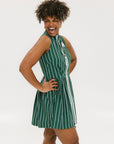 Erin Dress - Pinstripe Green