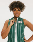 Erin Dress - Pinstripe Green