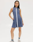 Erin Dress - Pinstripe Indigo