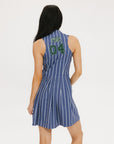 Erin Dress - Pinstripe Indigo