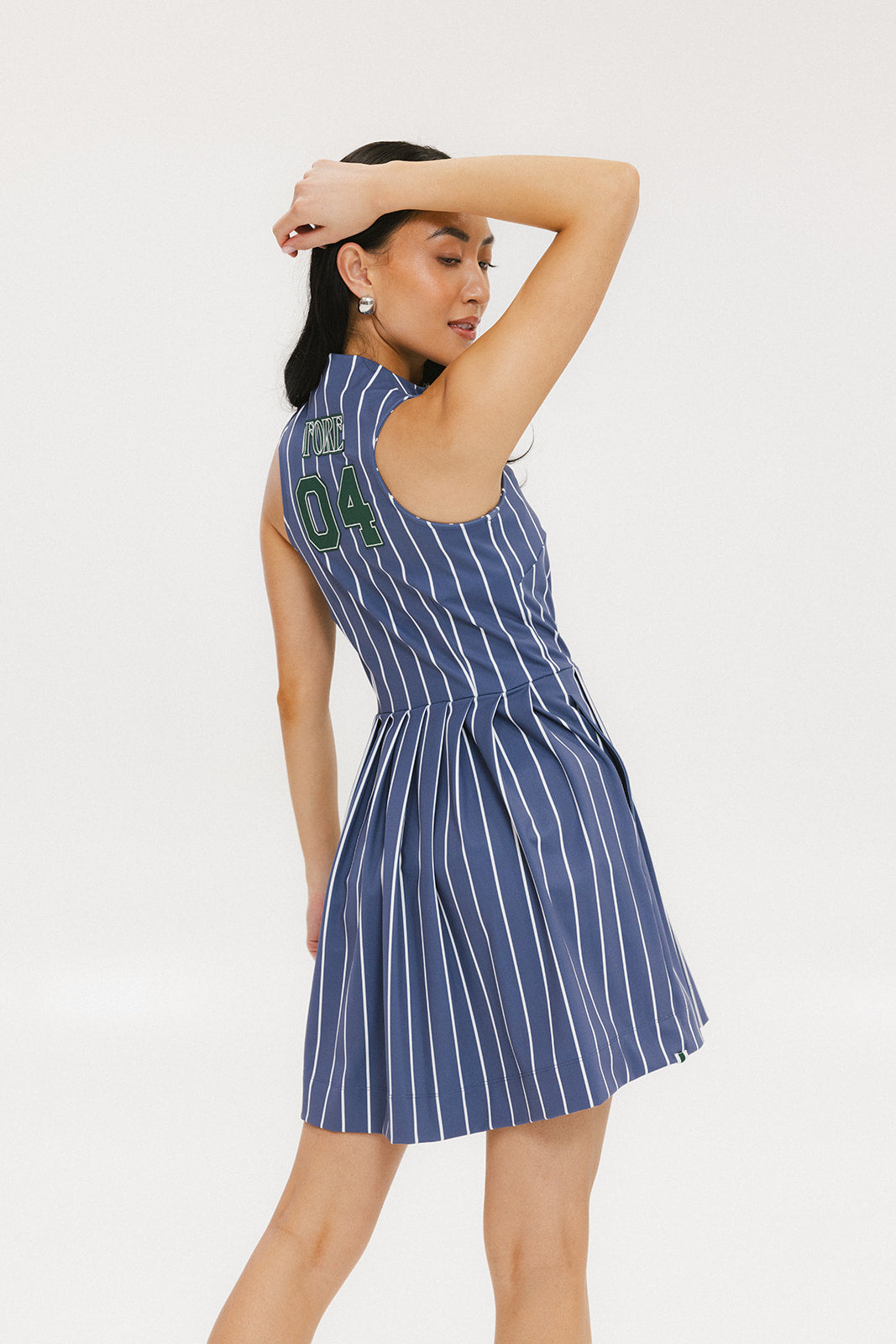 Erin Dress - Pinstripe Indigo