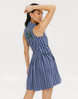 Erin Dress - Pinstripe Indigo