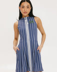 Erin Dress - Pinstripe Indigo