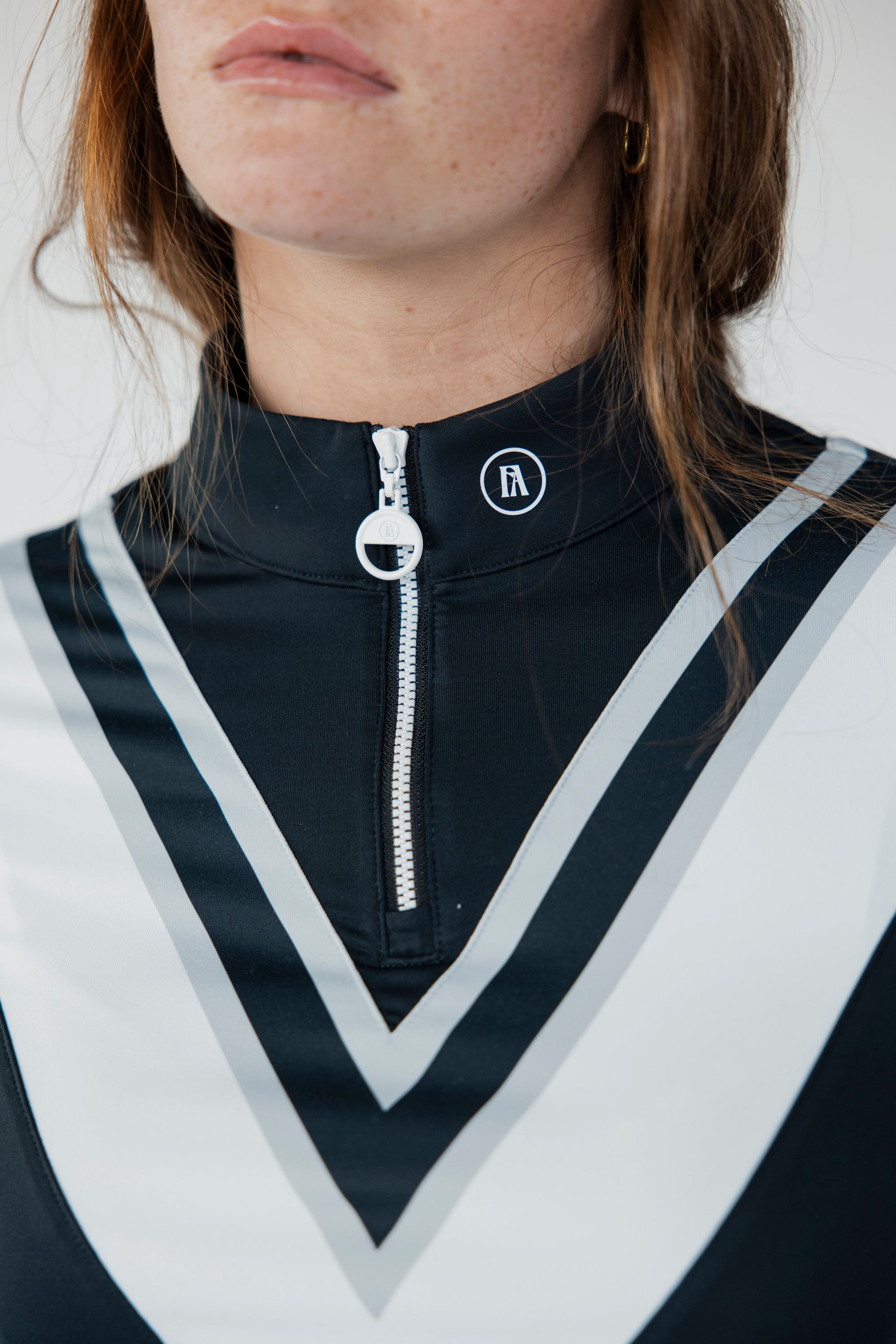 Micky Quarter Zip - Black/White